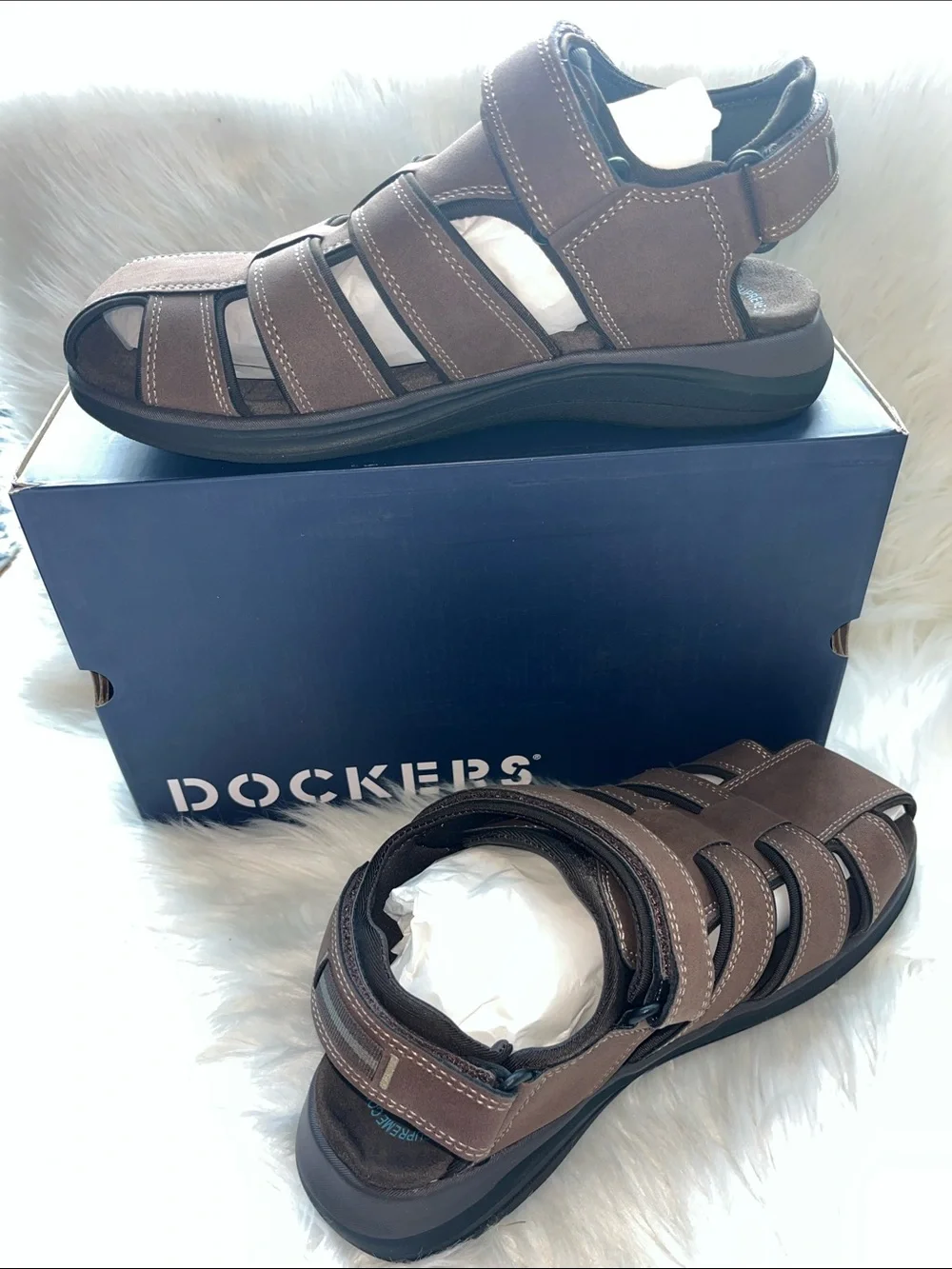 🆕 Dockers Men’s Sandals Byrd Outdoor Sport Fisherman Size 10W Dark Tan
